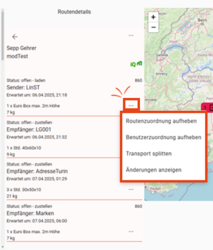 Routenschritt Funktionen Routenschritt Funktionen