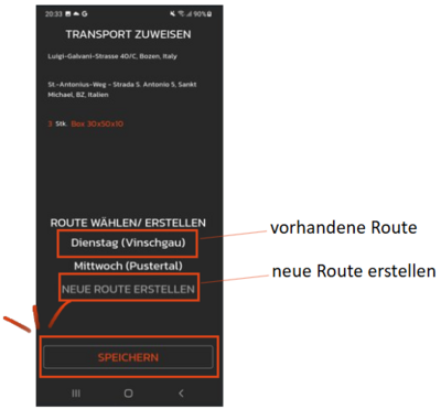 Routenverwaltung